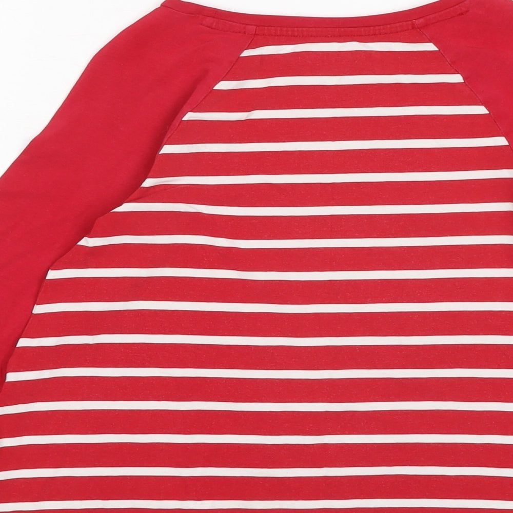 Lands' End Womens Red Cotton Basic T-Shirt Size S Crew Neck