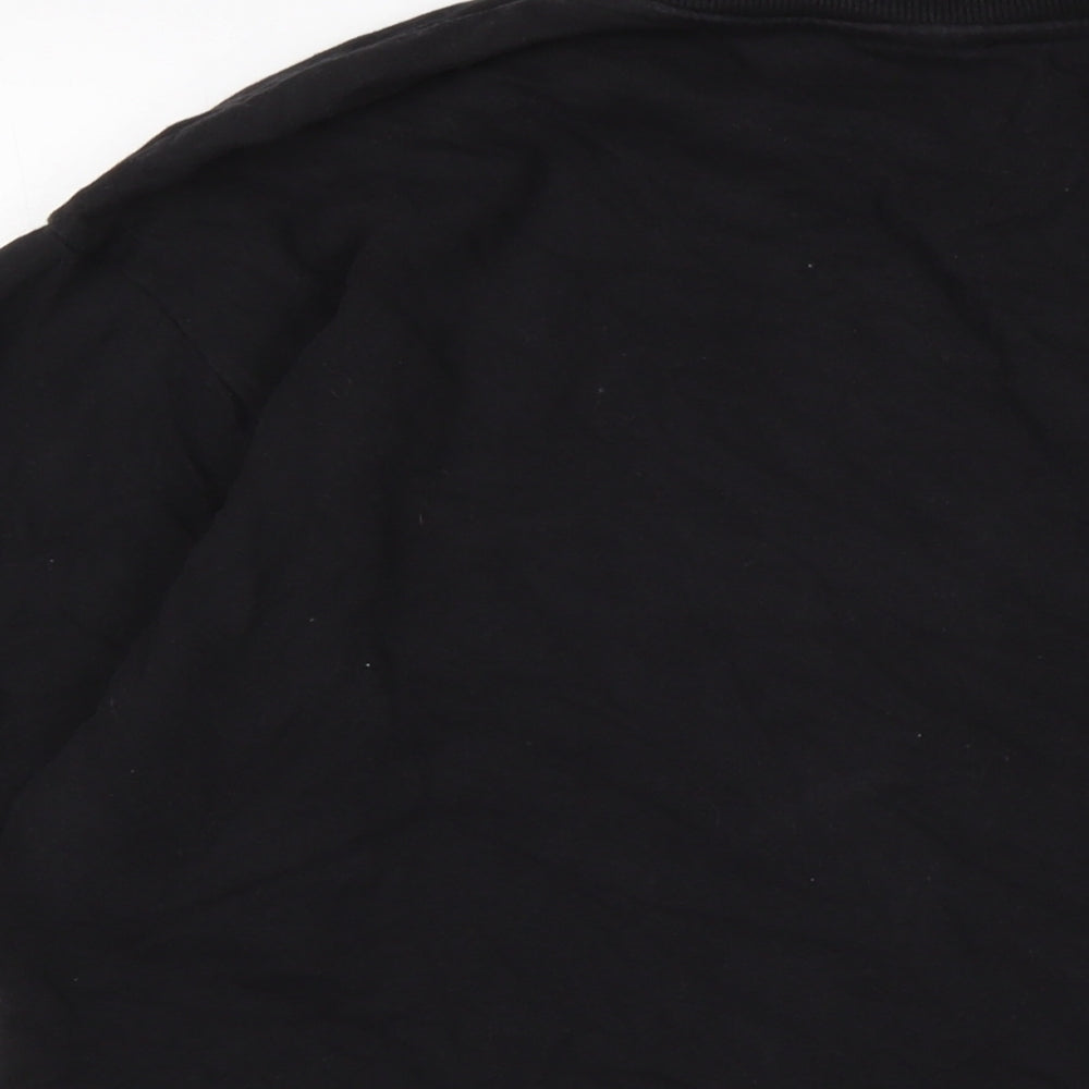 Zara Womens Black Cotton Pullover Sweatshirt Size L