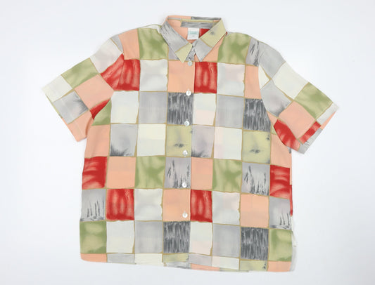 Womens UK Size 16 C&A Multicoloured Basic Button-Up