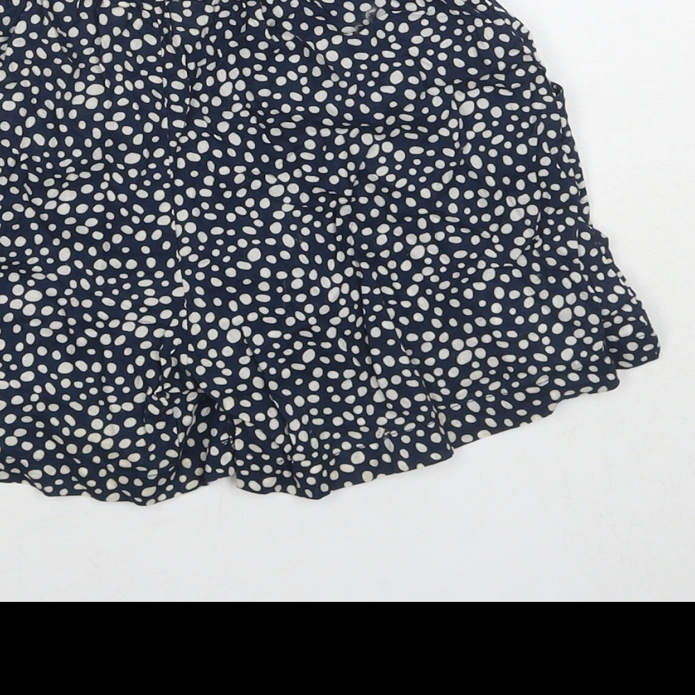 Ribbon Girls Blue Polka Dot Cotton Mom Shorts Size 9-10 Years L3 in Regular Drawstring