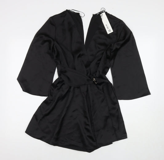 Womens UK Size XS Zara One-Piece Black Romper