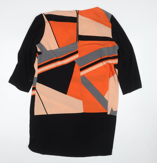 Principles Womens Multicoloured Colourblock Polyester A-Line Size 16 Round Neck Zip