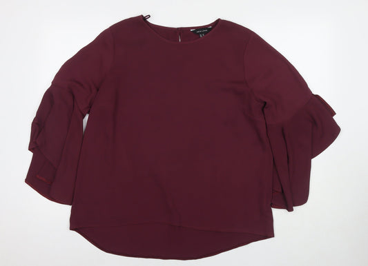 Womens UK Size 14 New Look Red Basic Blouse