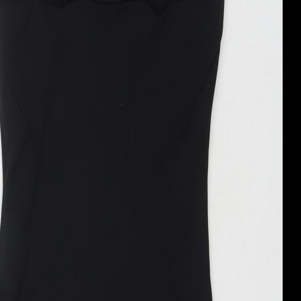 Miss Selfridge Womens Black Polyester Bodycon Size 8 Round Neck Pullover