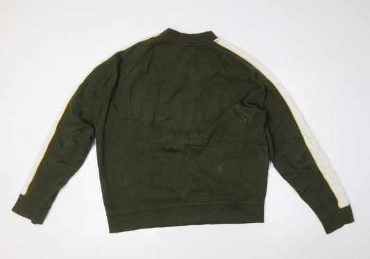 Topshop Mens Green Cotton Pullover Sweatshirt Size L