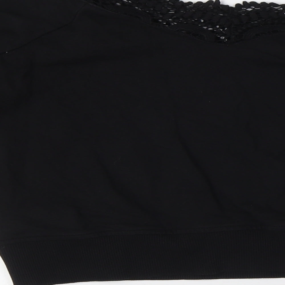 Womens UK Size S River Island Black Basic Button-Up