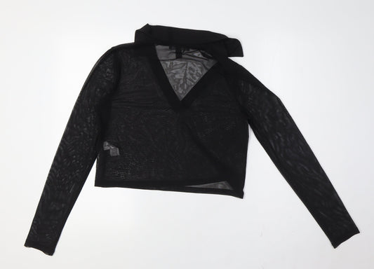 Womens UK Size 14 New Look Black Basic Button-Up