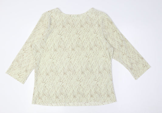 Marks and Spencer Womens Beige Polyester Basic Button-Up Size 18 Round Neck