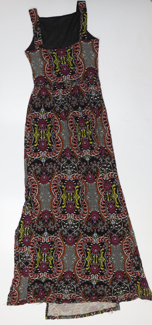 Miss Selfridge Womens Multicoloured Viscose A-Line Size 10 Square Neck