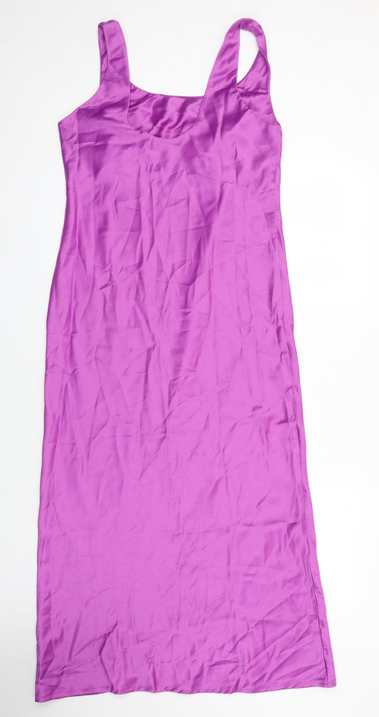 ASOS Womens Purple Polyester Maxi Size 12 Scoop Neck