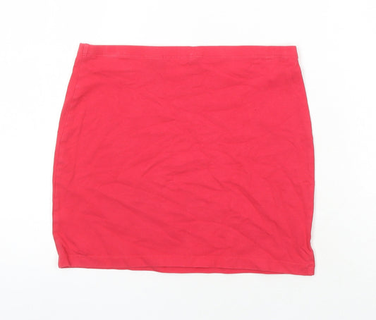H&M Womens Pink Cotton Mini Skirt Size 10