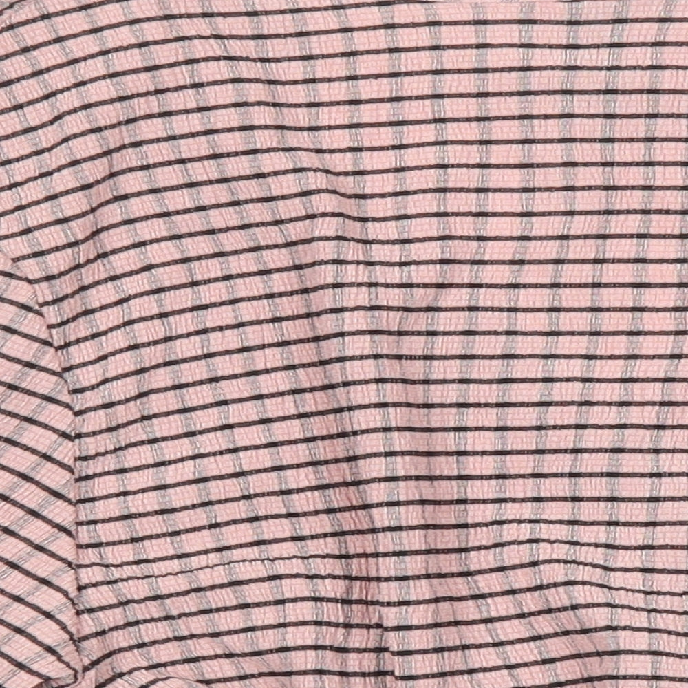 Womens UK Size XS H&M Pink Cropped Blouse