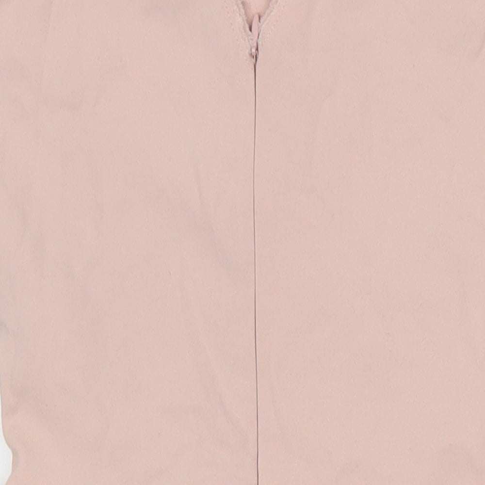 Zara Womens Pink Cotton Pencil Dress Size XS Boat Neck Zip - Pendulum waist