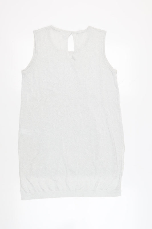Womens UK Size 12 NEXT Silver Tunic Blouse