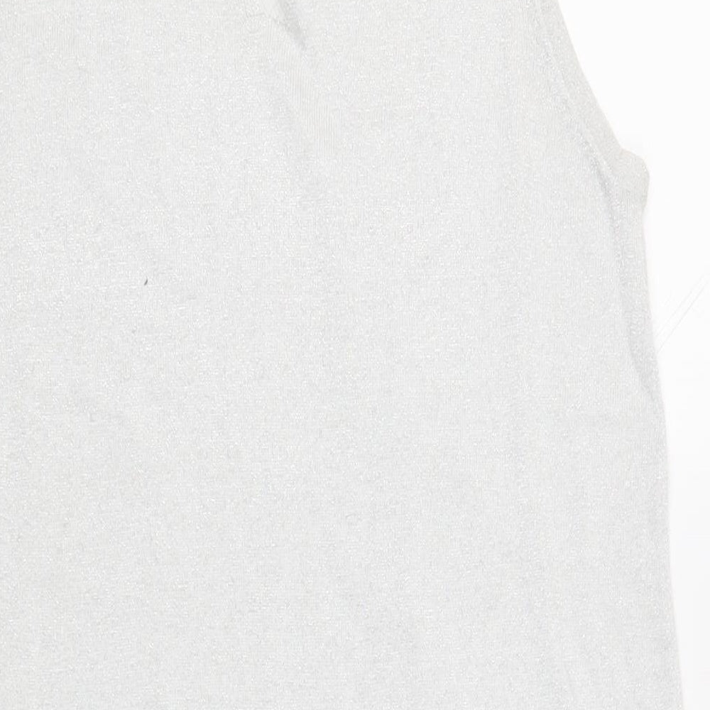 Womens UK Size 12 NEXT Silver Tunic Blouse
