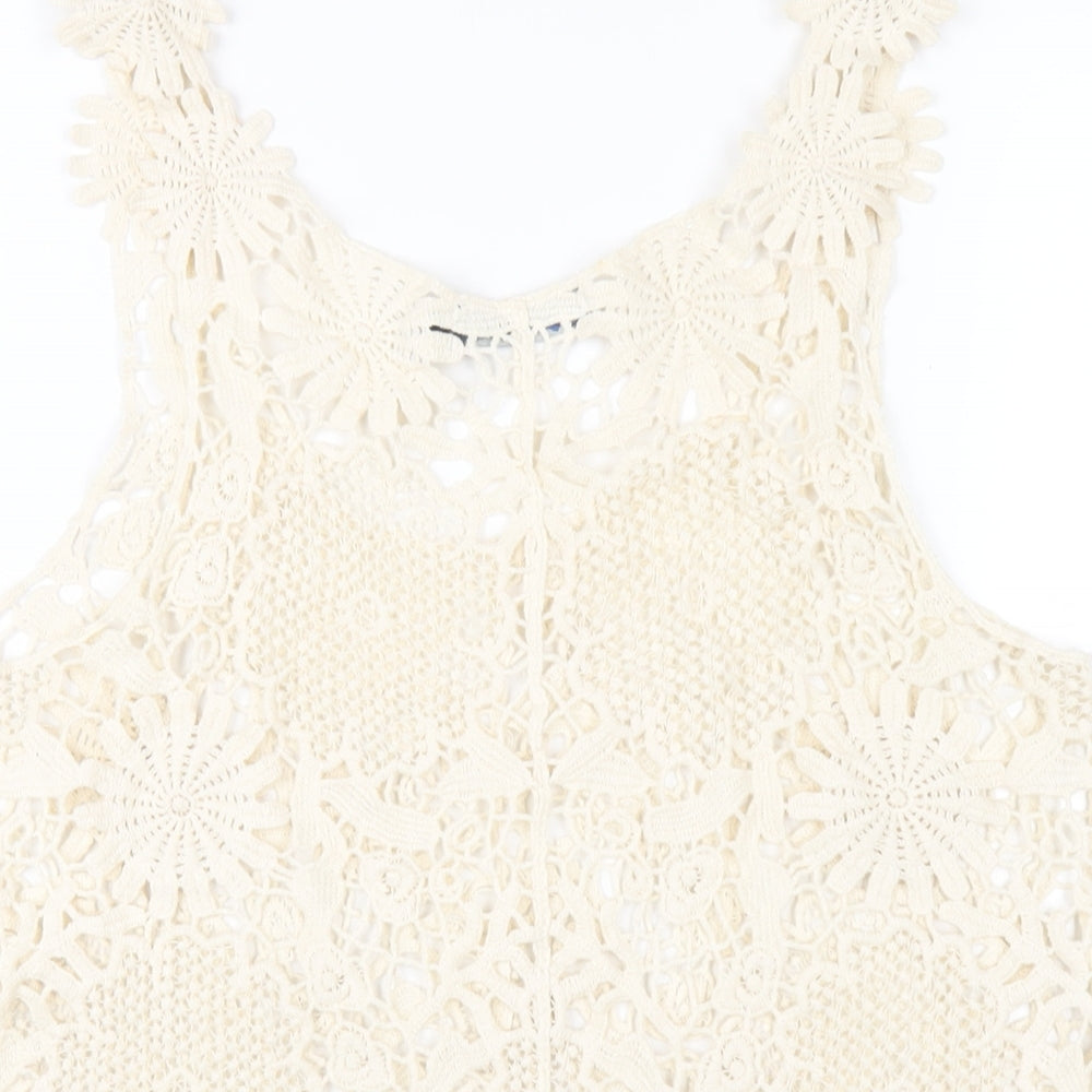 Womens UK Size M New York Laundry Ivory Basic Tank