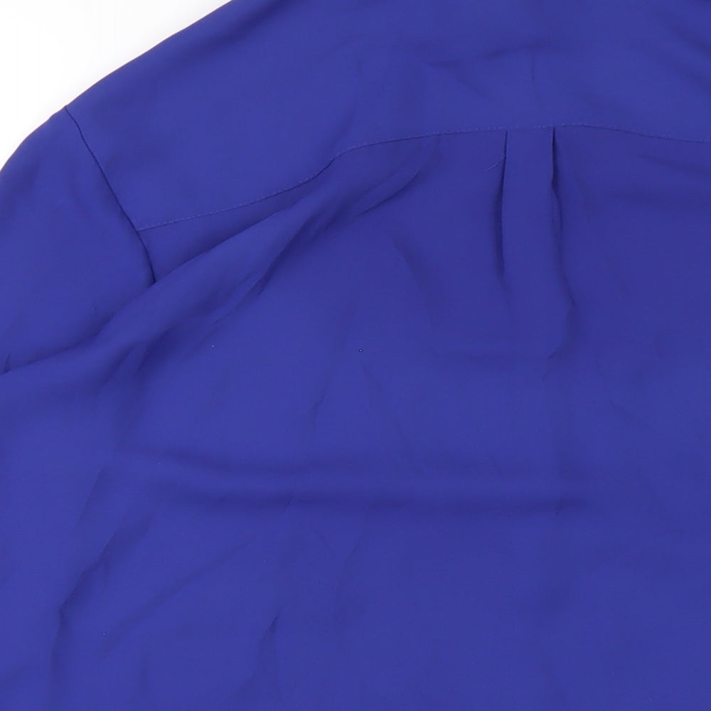 Womens UK Size 10 H&M Blue Basic Button-Up