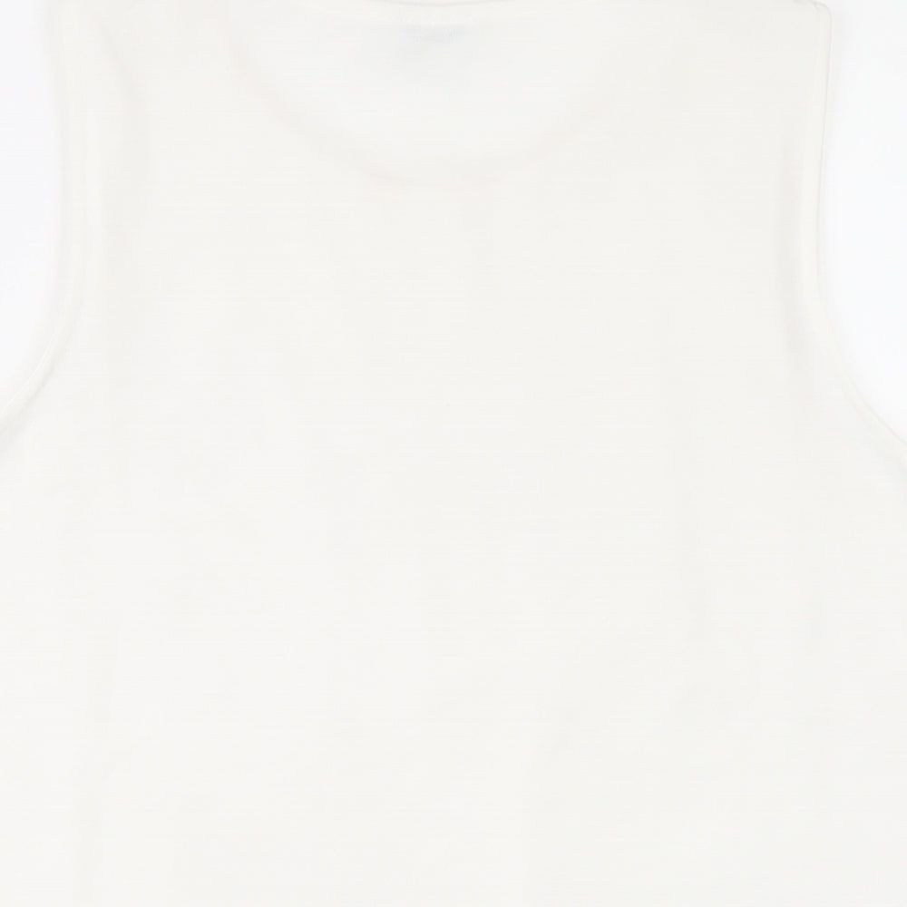 Womens UK Size M Zara White Basic Tank