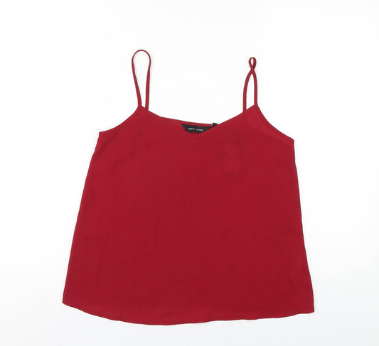 Womens UK Size 8 New Look Red Camisole T-Shirt