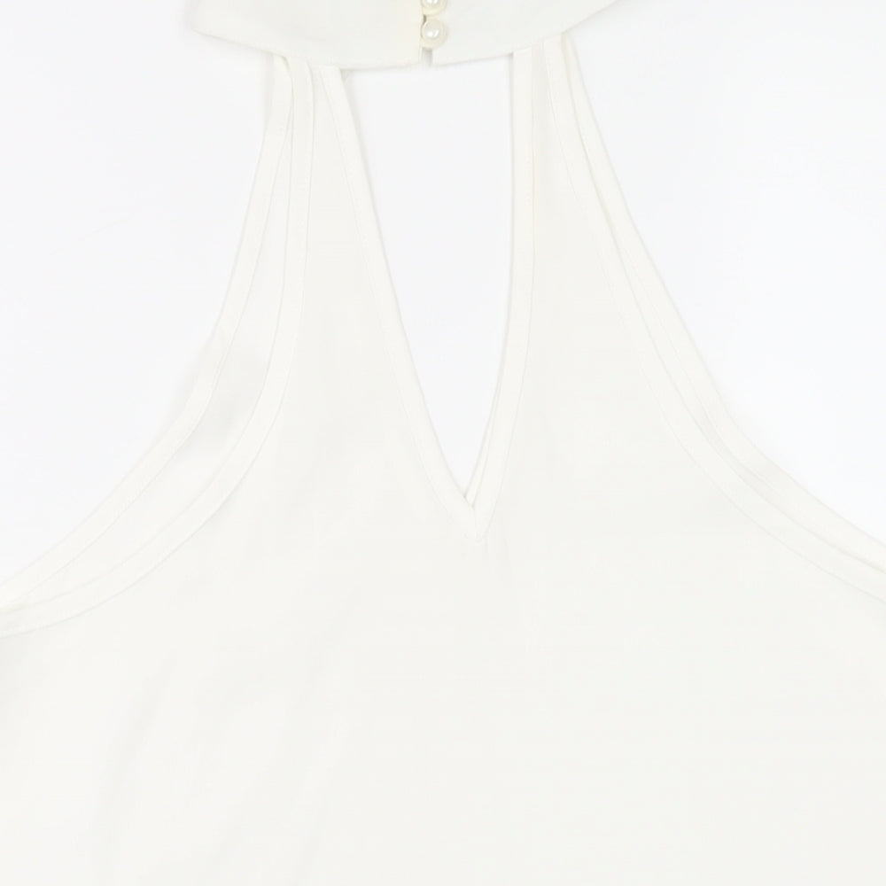 Womens UK Size M Love & Other Things White Basic T-Shirt