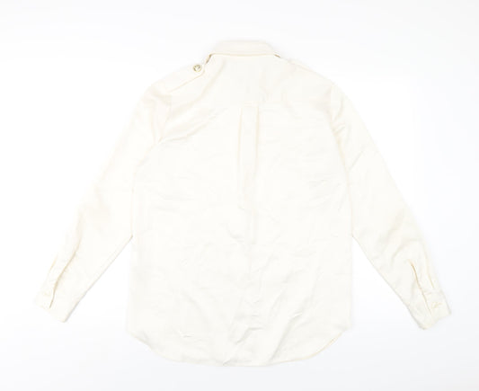 Womens UK Size 6 River Island Ivory Basic Button-Up