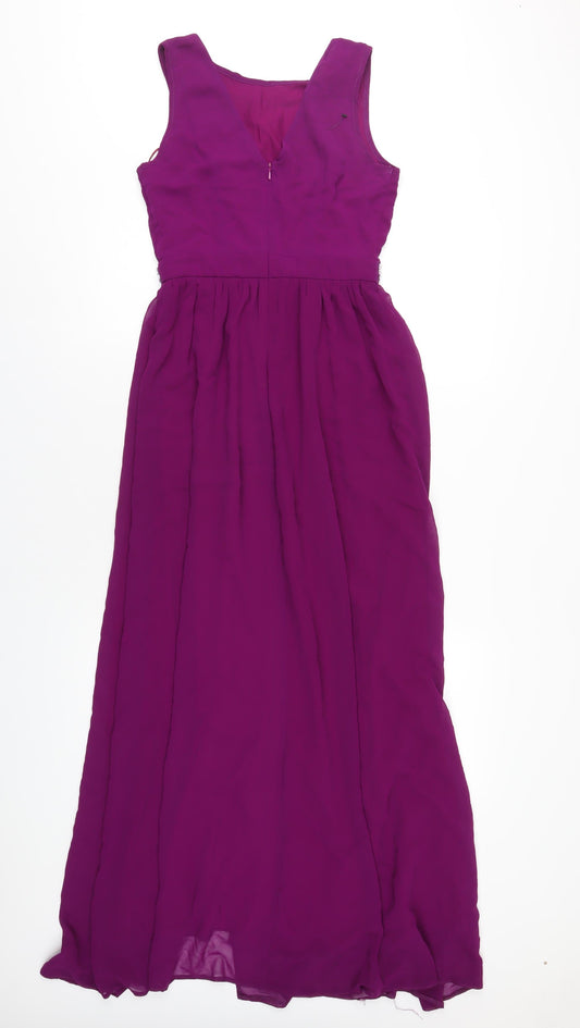 Julien Macdonald Womens Purple Polyester Mermaid Size 8 Round Neck Zip
