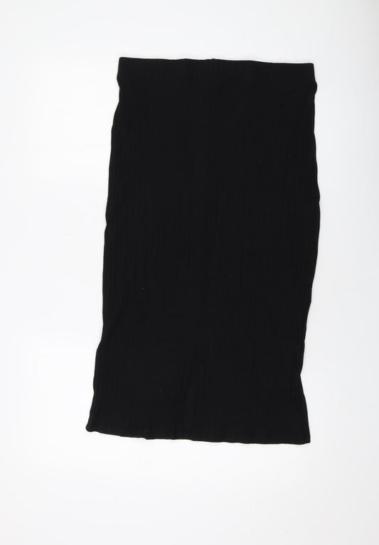 H&M Womens Black Viscose Straight & Pencil Skirt Size L