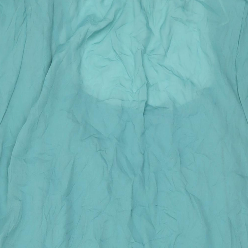 Evans Womens Green Polyester Basic Blouse Size 24 Round Neck