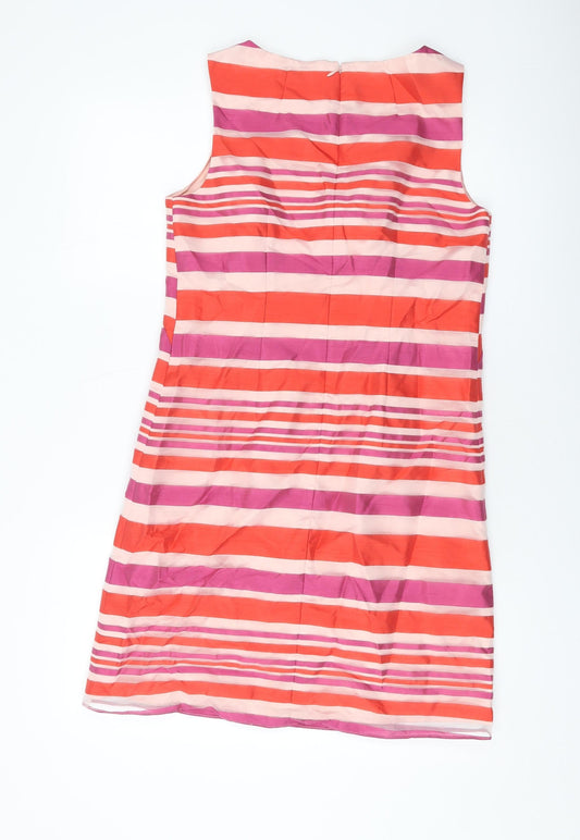 Principles Womens Multicoloured Striped Polyester Sheath Size 10 Round Neck Zip