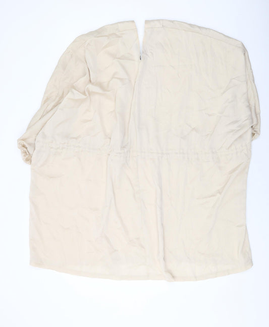 Womens UK Size 10 PRETTYLITTLETHING Beige Basic Blouse