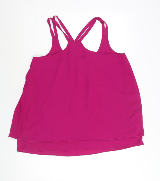 M&Co Womens Pink Polyester Camisole Blouse Size 14 Scoop Neck