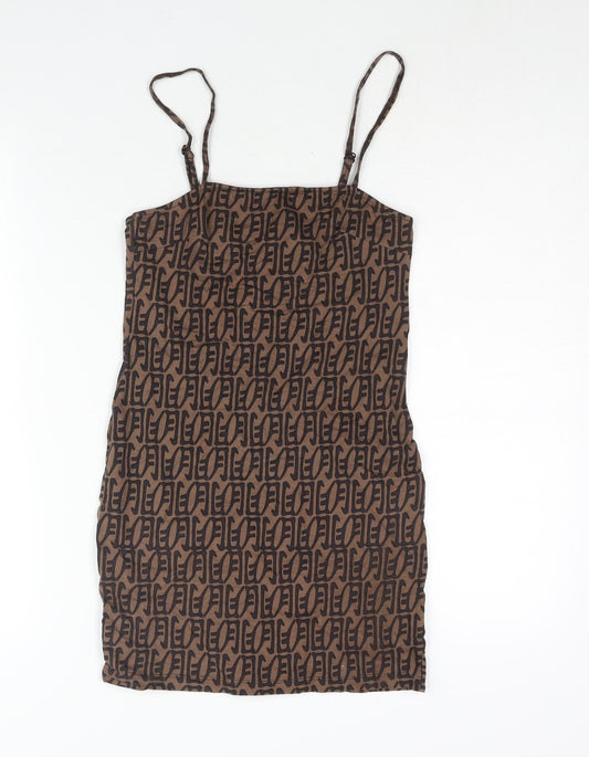 Motel Rocks Womens Brown Polyester Mini Size XS Square Neck Pullover