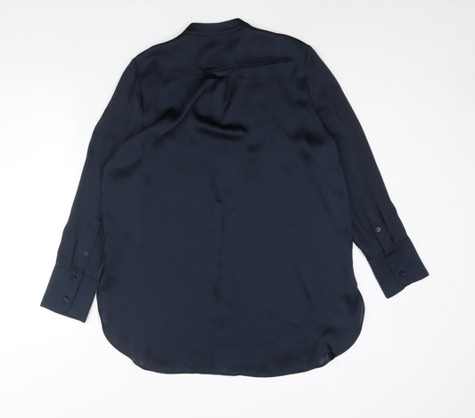 Autograph Womens Blue Polyester Tunic Button-Up Size 12 V-Neck