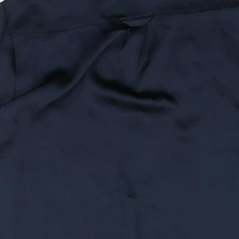 Autograph Womens Blue Polyester Tunic Button-Up Size 12 V-Neck