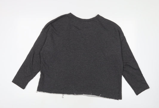 Womens UK Size M Pull&Bear Grey Pullover Sweatshirt