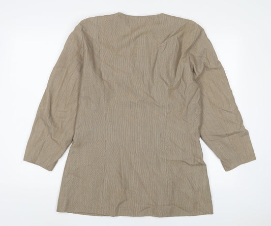Ego Womens Brown Jacket Blazer Size 14 Button