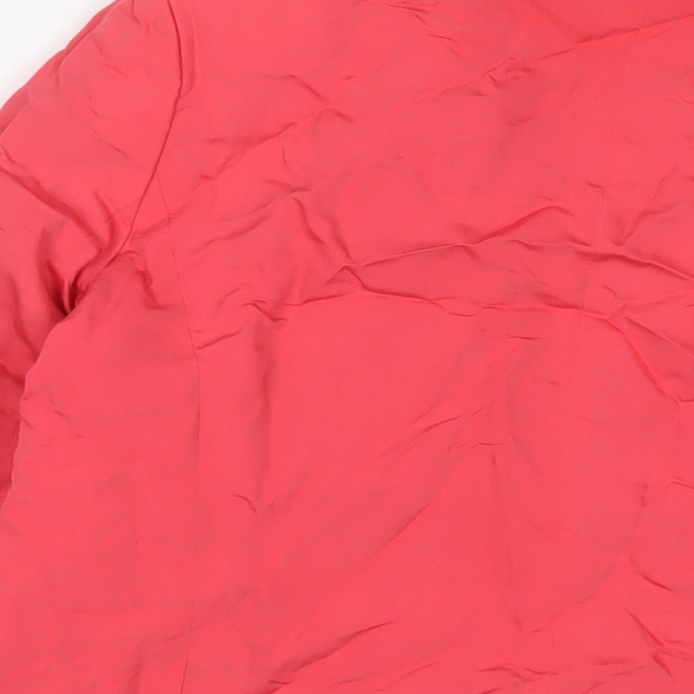 Brand and care label for French Connection women’s pink jacket blazer, size UK 14, - open