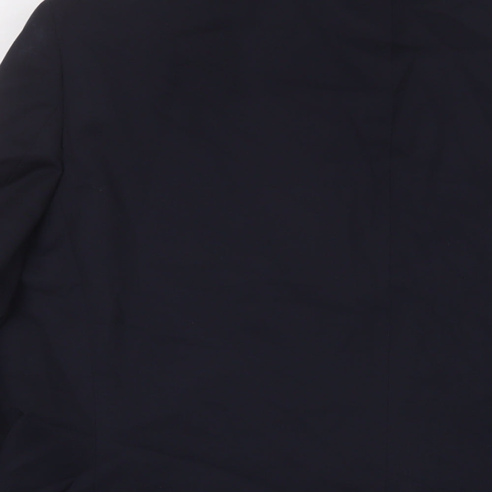 Brand and care label for Autograph men’s blue wool jacket suit jacket, size 46, regular