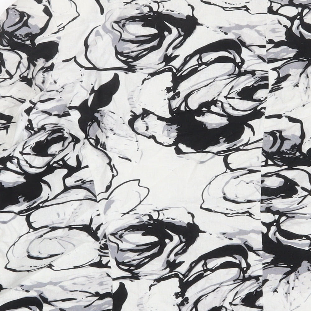 Classic Womens Black Geometric Jacket Blazer Size 16 Button