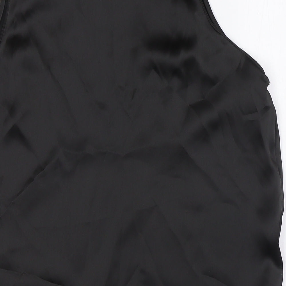 Womens UK Size M Zara Black Basic Button-Up
