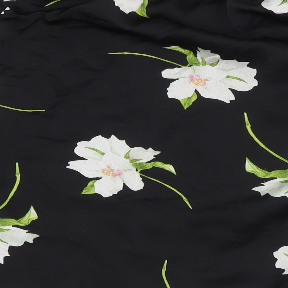 Womens UK Size 12 Dorothy Perkins Black Basic Button-Up