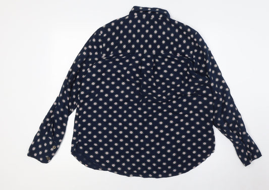Womens UK Size 10 Marks and Spencer Blue Basic Button-Up