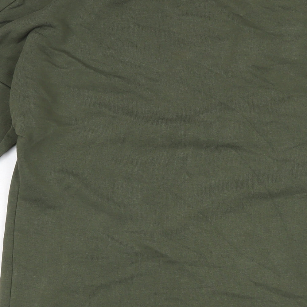 Dorothy Perkins Womens Green Cotton Jumper Dress Size 14 Crew Neck