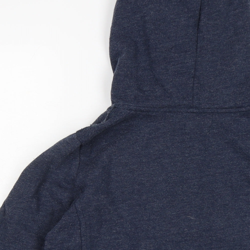 Hollister Womens Blue Cotton Pullover Hoodie Size M Button