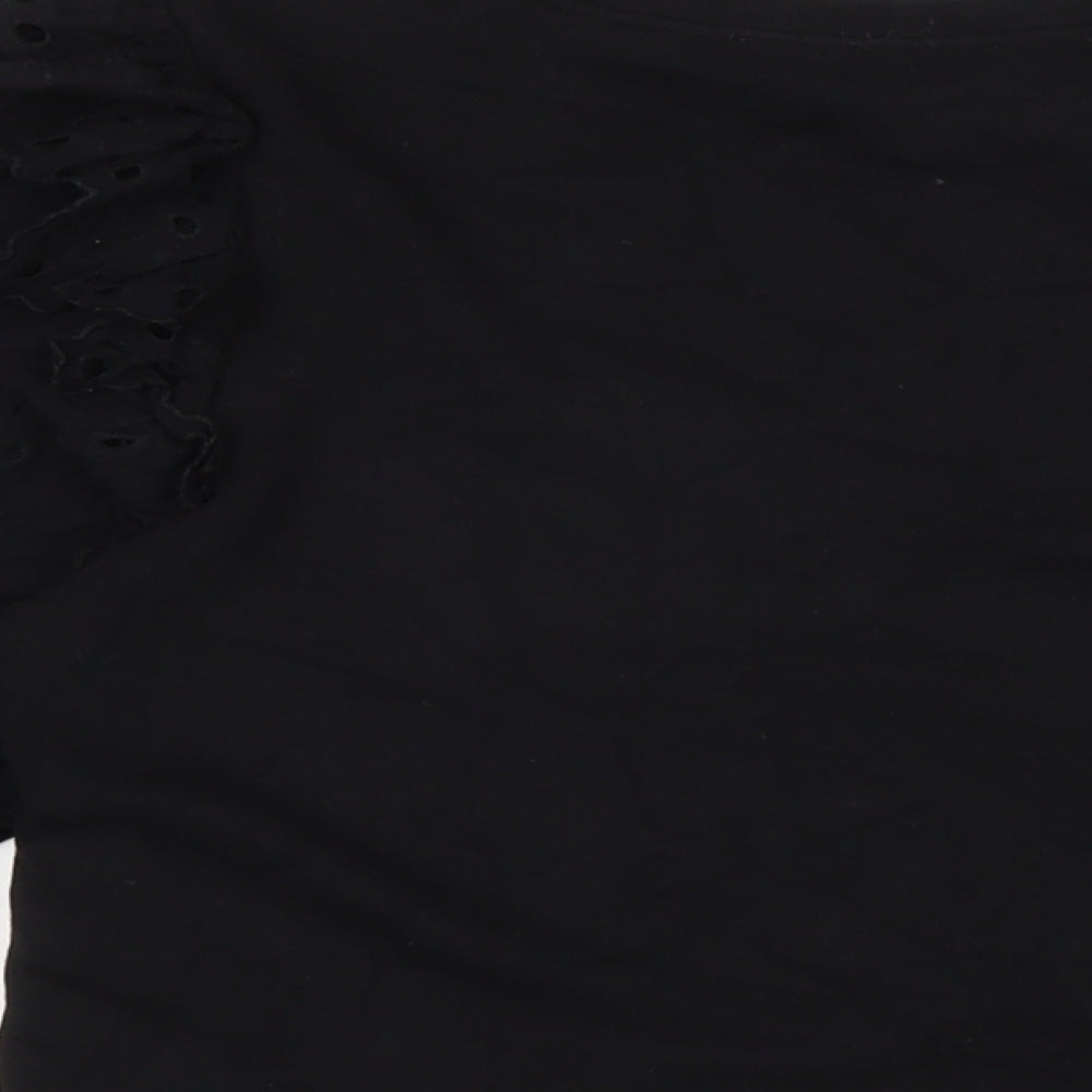 Womens UK Size S Zara Black Basic Blouse