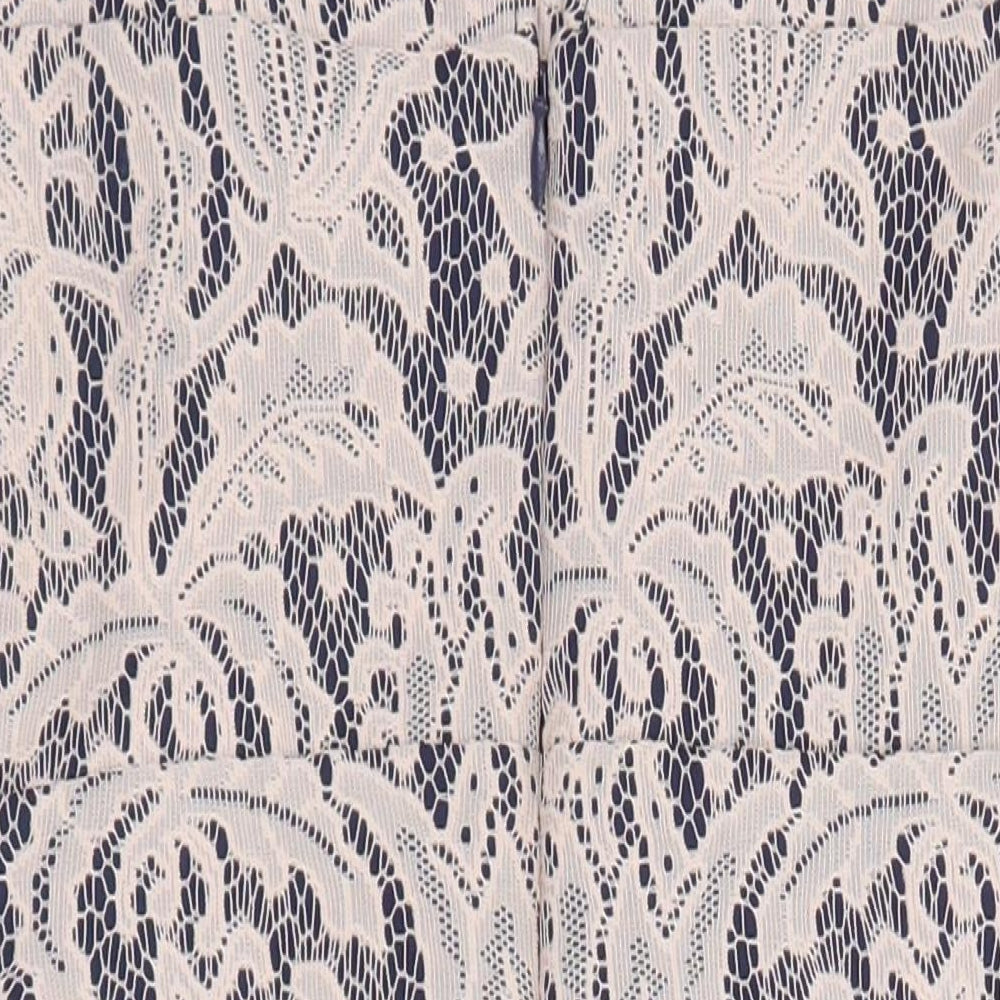 NEXT Womens Multicoloured Polyester Pencil Dress Size 10 Sweetheart Zip - Lace Overlay