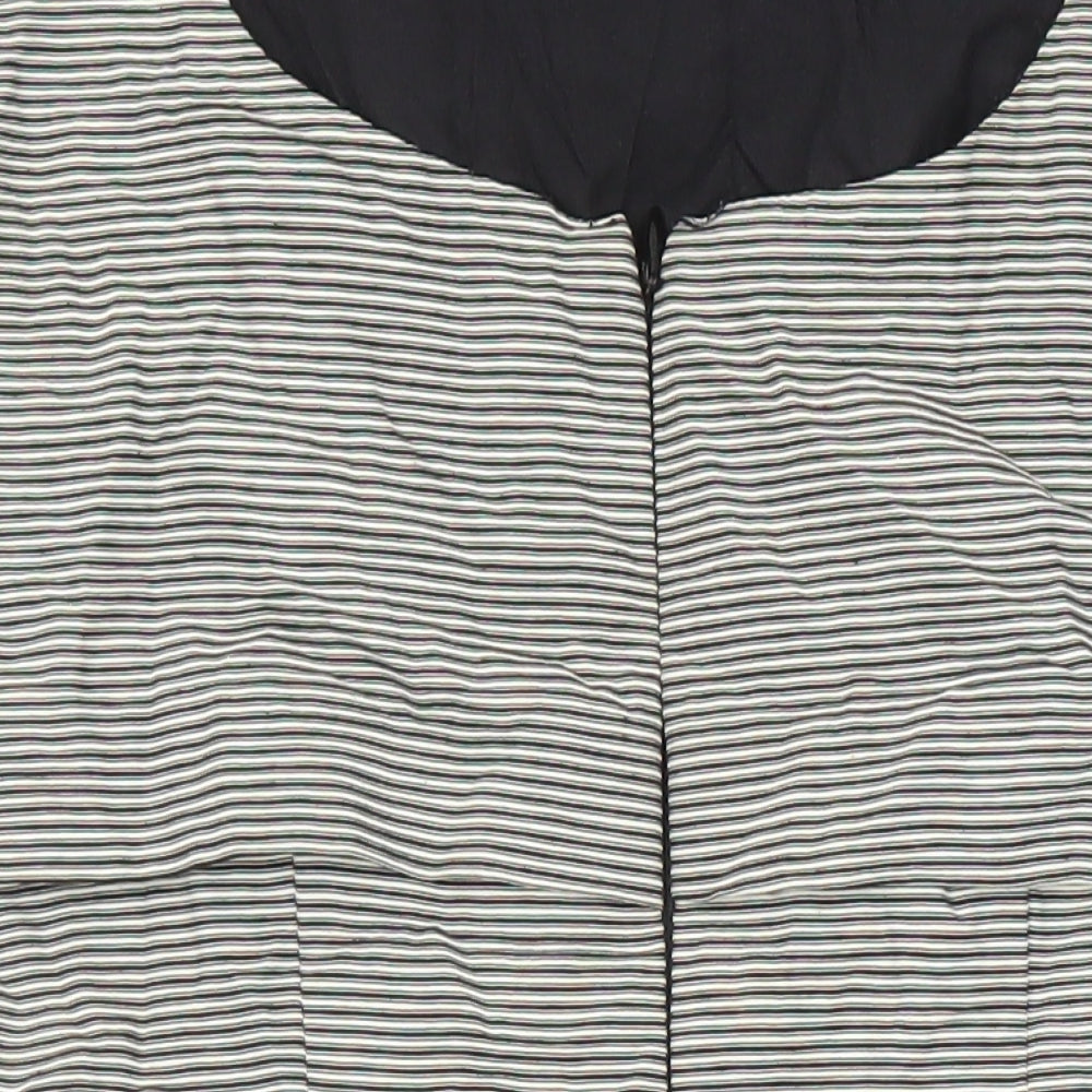 French Connection Womens Multicoloured Striped Cotton Pencil Dress Size 8 Boat Neck