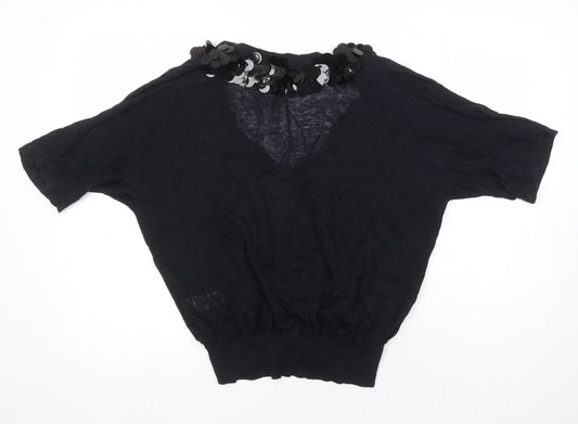 Womens UK Size S NICOLE FARHI Black Pullover Jumper