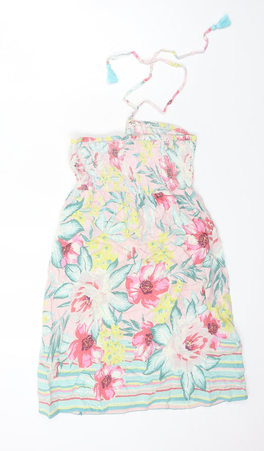 Accessorize Womens Multicoloured Floral 100% Cotton Mini One Size Off the Shoulder - Halter Neck