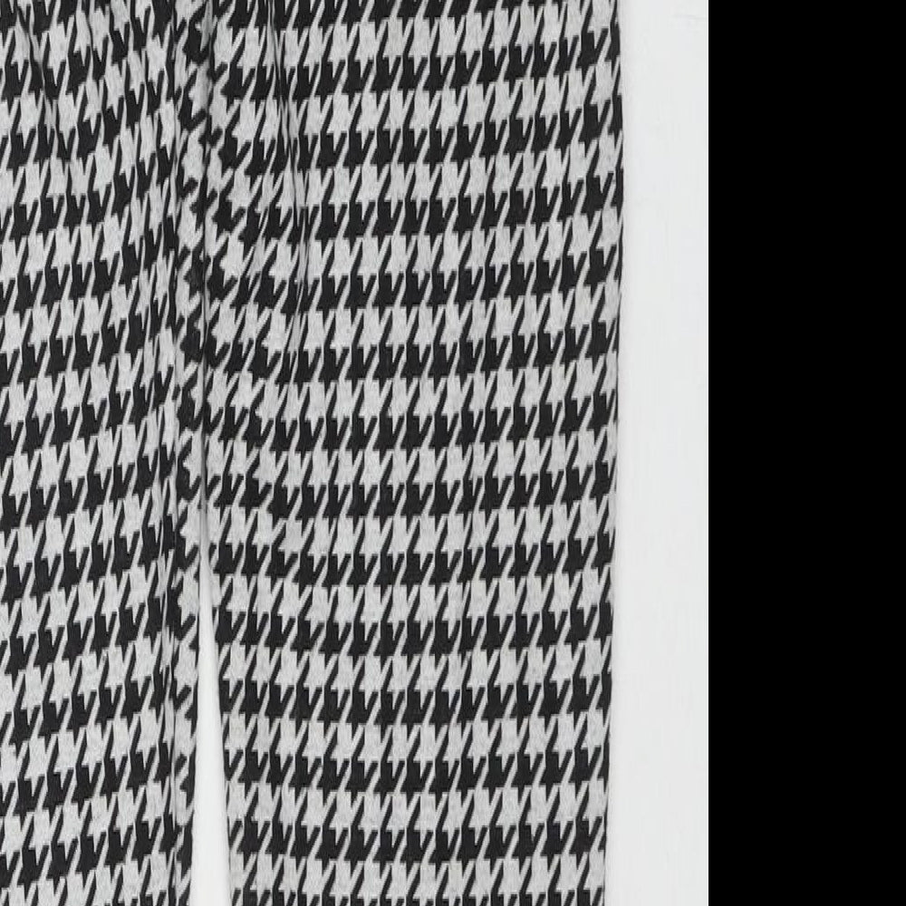 Sonsandar Womens Black Herringbone Polyester Trousers Size 8 L26 in Regular Zip